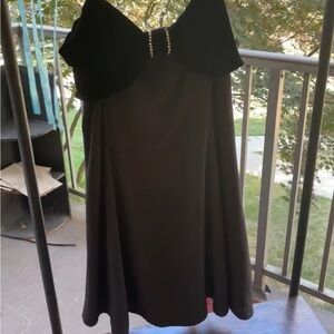 Vintage Juicy Couture Babydoll Silk Bow Dress Velvet Black Y2K Cocktail XL G&P